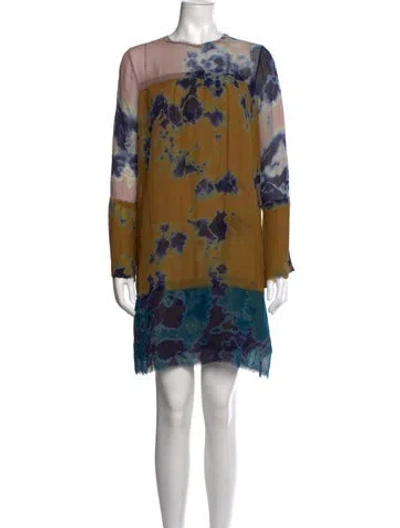 Pre-owned Raquel Allegra Silk Mini Dress In Neutrals
