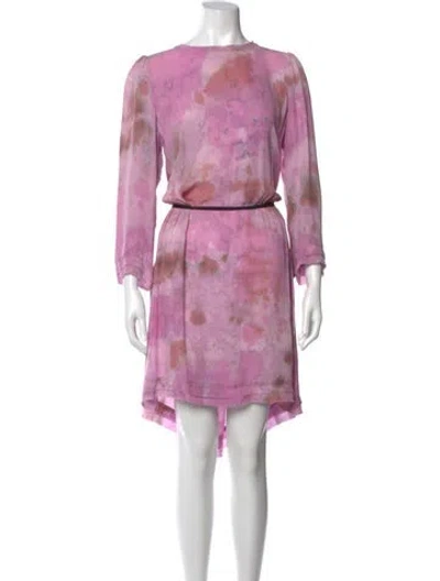 Pre-owned Raquel Allegra Silk Mini Dress In Purple