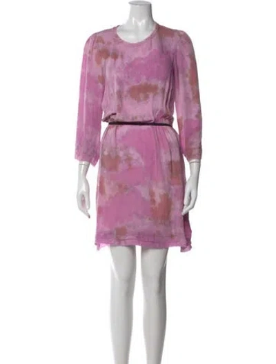 Pre-owned Raquel Allegra Silk Mini Dress In Purple