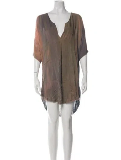 Pre-owned Raquel Allegra Silk Mini Dress In Purple