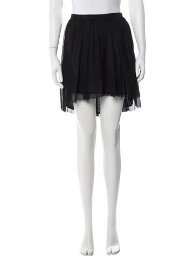 Pre-owned Raquel Allegra Silk Mini Skirt In Black