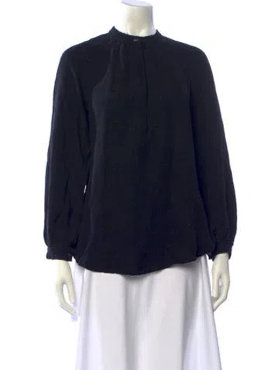 Pre-owned Raquel Allegra Silk Mock Neck Sweater In Multi