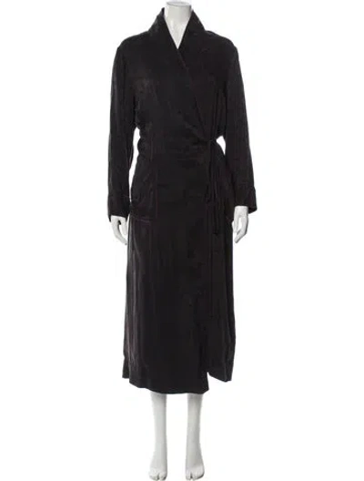Pre-owned Raquel Allegra Silk Robe In Gray