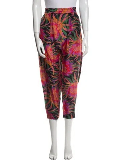 Pre-owned Raquel Allegra Silk Straight Leg Pants In Neutral