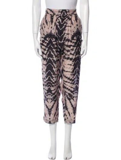 Pre-owned Raquel Allegra Silk Straight Leg Pants In Neutral