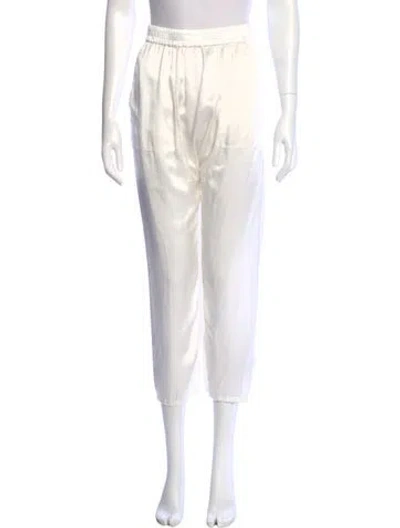 Pre-owned Raquel Allegra Silk Straight Leg Pants W/ Tags In Neutral