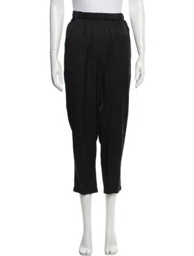 Pre-owned Raquel Allegra Silk Sweatpants In Black