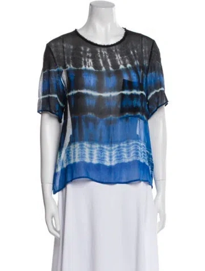 Pre-owned Raquel Allegra Silk Tie-dye Print Blouse In Multi