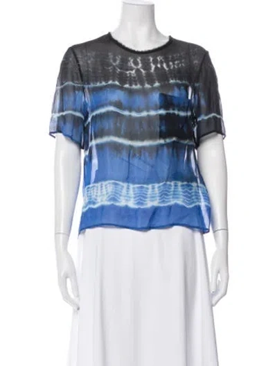 Pre-owned Raquel Allegra Silk Tie-dye Print Top In Multi