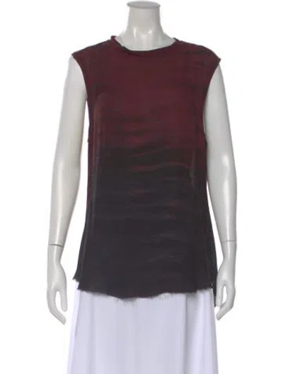 Pre-owned Raquel Allegra Silk Tie-dye Print Top In Purple