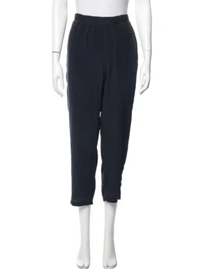 Pre-owned Raquel Allegra Silk Wide Leg Pants In Blue