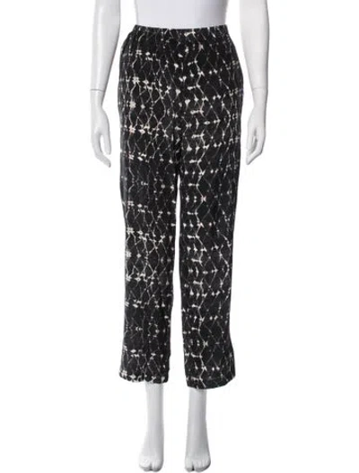 Pre-owned Raquel Allegra Silk Wide Leg Pants In Blue