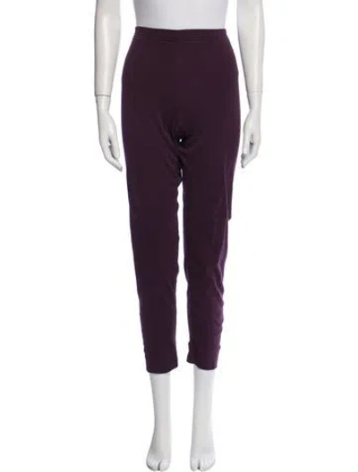 Pre-owned Raquel Allegra Skinny Leg Pants In Purple