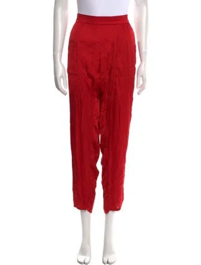 Pre-owned Raquel Allegra Skinny Leg Pants In Red