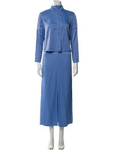 Pre-owned Raquel Allegra Skirt Set In Blue