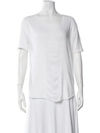 Pre-owned Raquel Allegra Square Neckline Short Sleeve T-shirt In Neutral