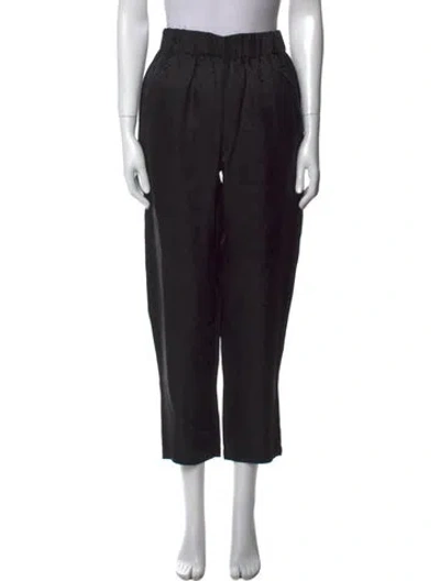 Pre-owned Raquel Allegra Straight Leg Pants In Black