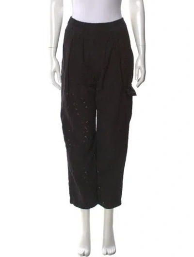 Pre-owned Raquel Allegra Straight Leg Pants In Black