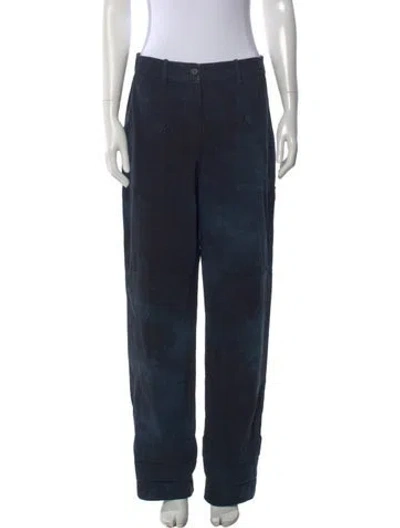 Pre-owned Raquel Allegra Straight Leg Pants In Blue