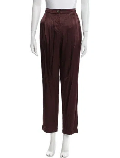 Pre-owned Raquel Allegra Straight Leg Pants In Brown