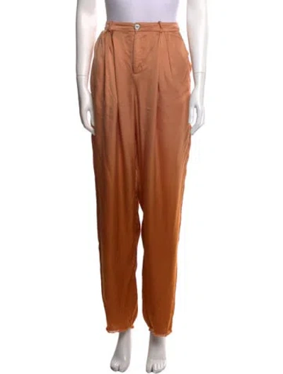 Pre-owned Raquel Allegra Straight Leg Pants In Brown