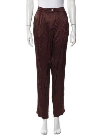 Pre-owned Raquel Allegra Straight Leg Pants In Brown