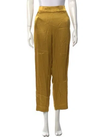 Pre-owned Raquel Allegra Straight Leg Pants In Gold