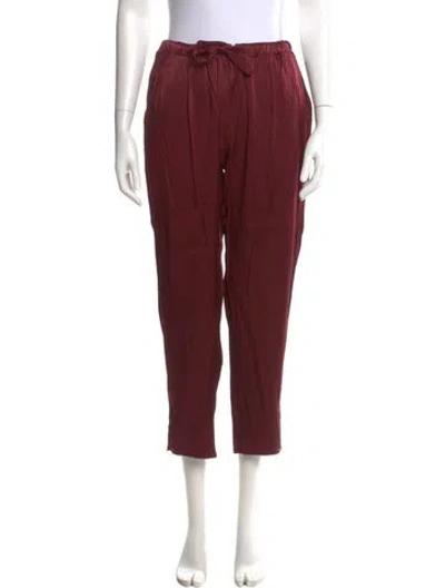 Pre-owned Raquel Allegra Straight Leg Pants In Red