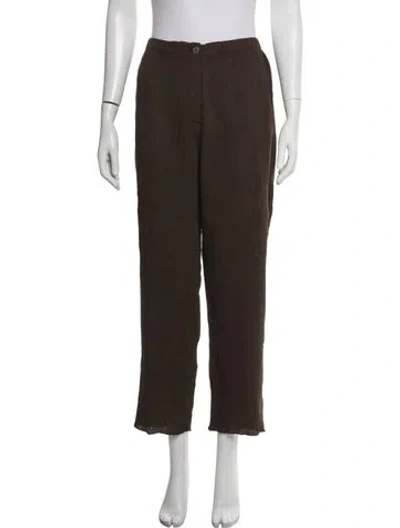 Pre-owned Raquel Allegra Straight Leg Pants W/ Tags In Brown