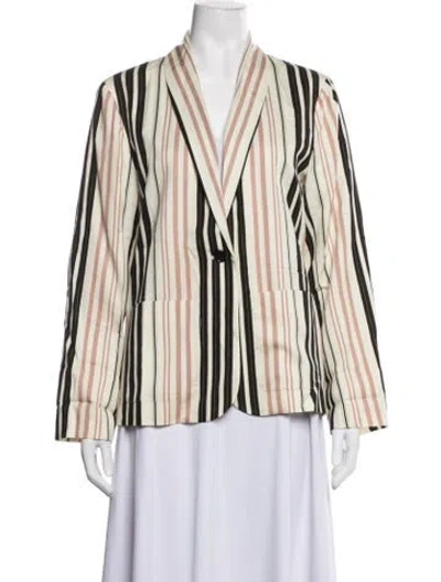 Pre-owned Raquel Allegra Striped Blazer In Neutrals