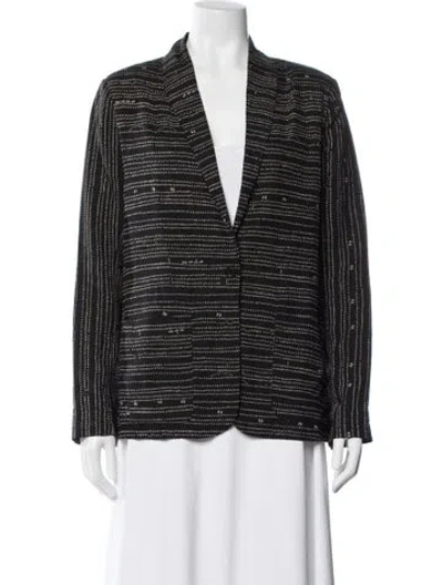 Pre-owned Raquel Allegra Striped Jacket In Black