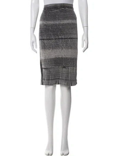 Pre-owned Raquel Allegra Striped Knee-length Skirt In Gray