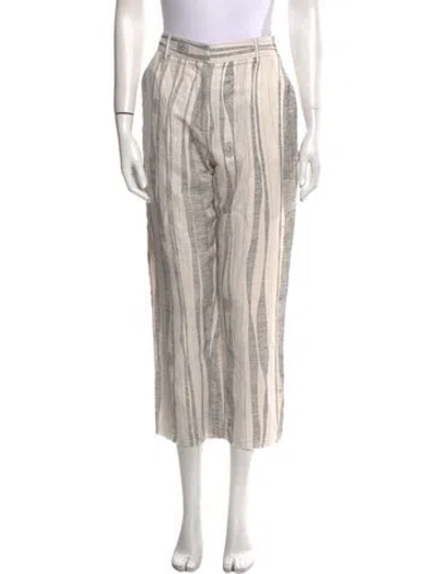 Pre-owned Raquel Allegra Striped Straight Leg Pants In Pink