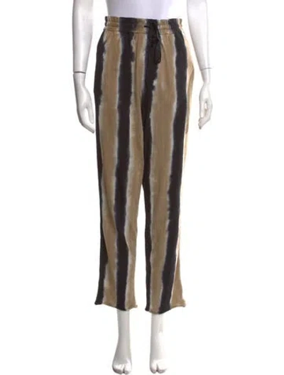 Pre-owned Raquel Allegra Striped Wide Leg Pants In Neutrals