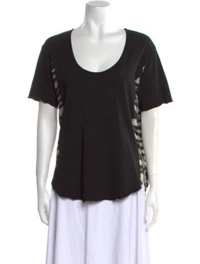 Pre-owned Raquel Allegra Supima Cotton Scoop Neck T-shirt W/ Tags In Black