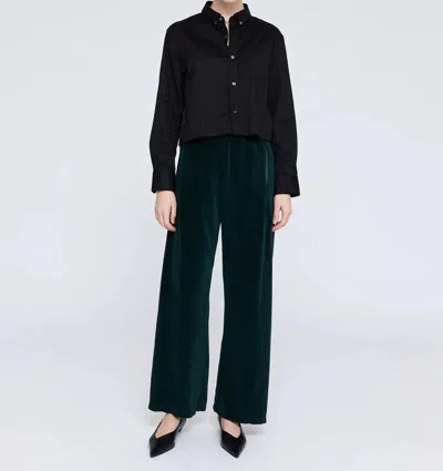 Raquel Allegra The Artist Crop Button Down Shirt In Black