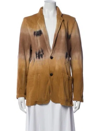 Pre-owned Raquel Allegra Tie-dye Print Blazer In Brown