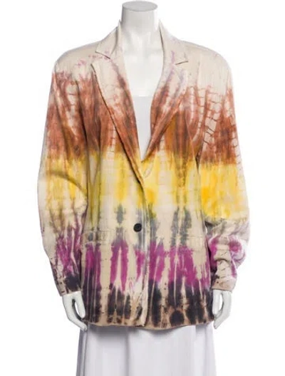 Pre-owned Raquel Allegra Tie-dye Print Blazer In Multi