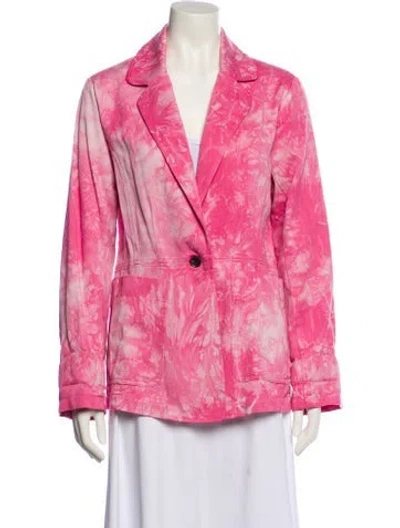 Pre-owned Raquel Allegra Tie-dye Print Blazer In Pink