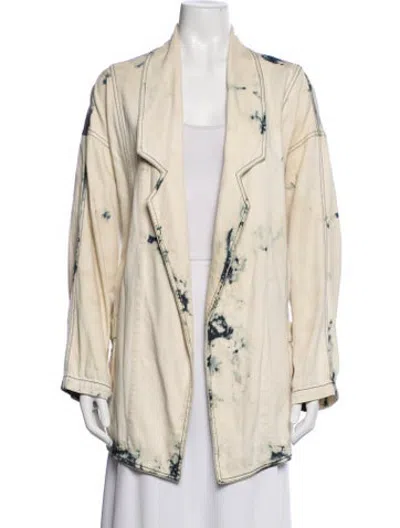 Pre-owned Raquel Allegra Tie-dye Print Coat In Neutrals