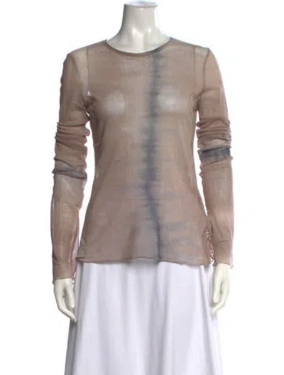 Pre-owned Raquel Allegra Tie-dye Print Crew Neck Sweater In Neutrals