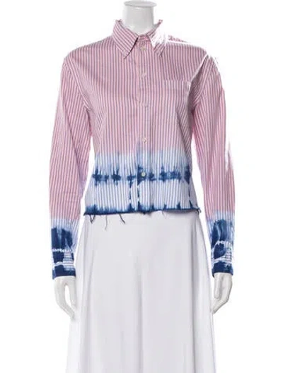 Pre-owned Raquel Allegra Tie-dye Print Crew Neck Sweater In Pink