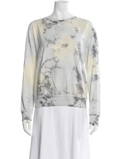 Pre-owned Raquel Allegra Tie-dye Print Crew Neck Sweatshirt In Grey