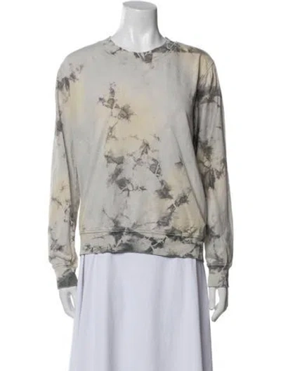 Pre-owned Raquel Allegra Tie-dye Print Crew Neck Sweatshirt In Neutral