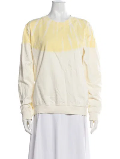 Pre-owned Raquel Allegra Tie-dye Print Crew Neck Sweatshirt In Neutrals