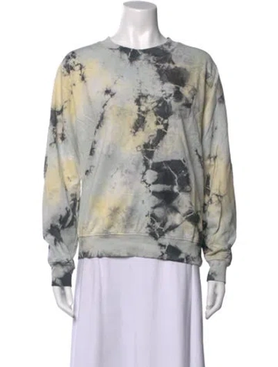 Pre-owned Raquel Allegra Tie-dye Print Crew Neck Sweatshirt W/ Tags In Blue