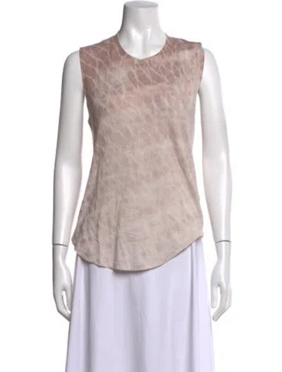 Pre-owned Raquel Allegra Tie-dye Print Crew Neck Top In Grey