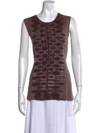 Pre-owned Raquel Allegra Tie-dye Print Crew Neck Top In Multi