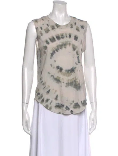Pre-owned Raquel Allegra Tie-dye Print Crew Neck T-shirt In Gray