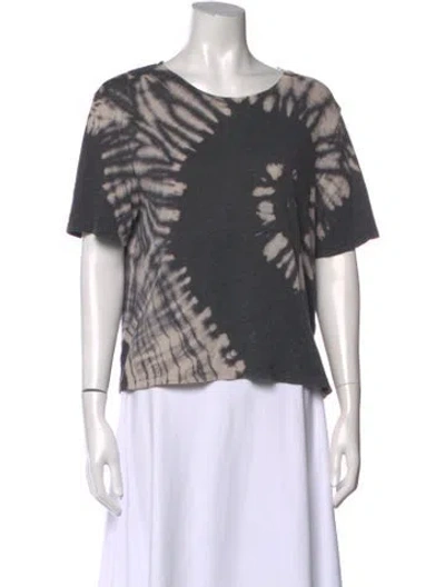 Pre-owned Raquel Allegra Tie-dye Print Crew Neck T-shirt In Gray